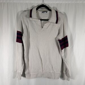 Canterbury of New Zeland Sweater Men's Large Ivory Vneck Long Sleeve Knit